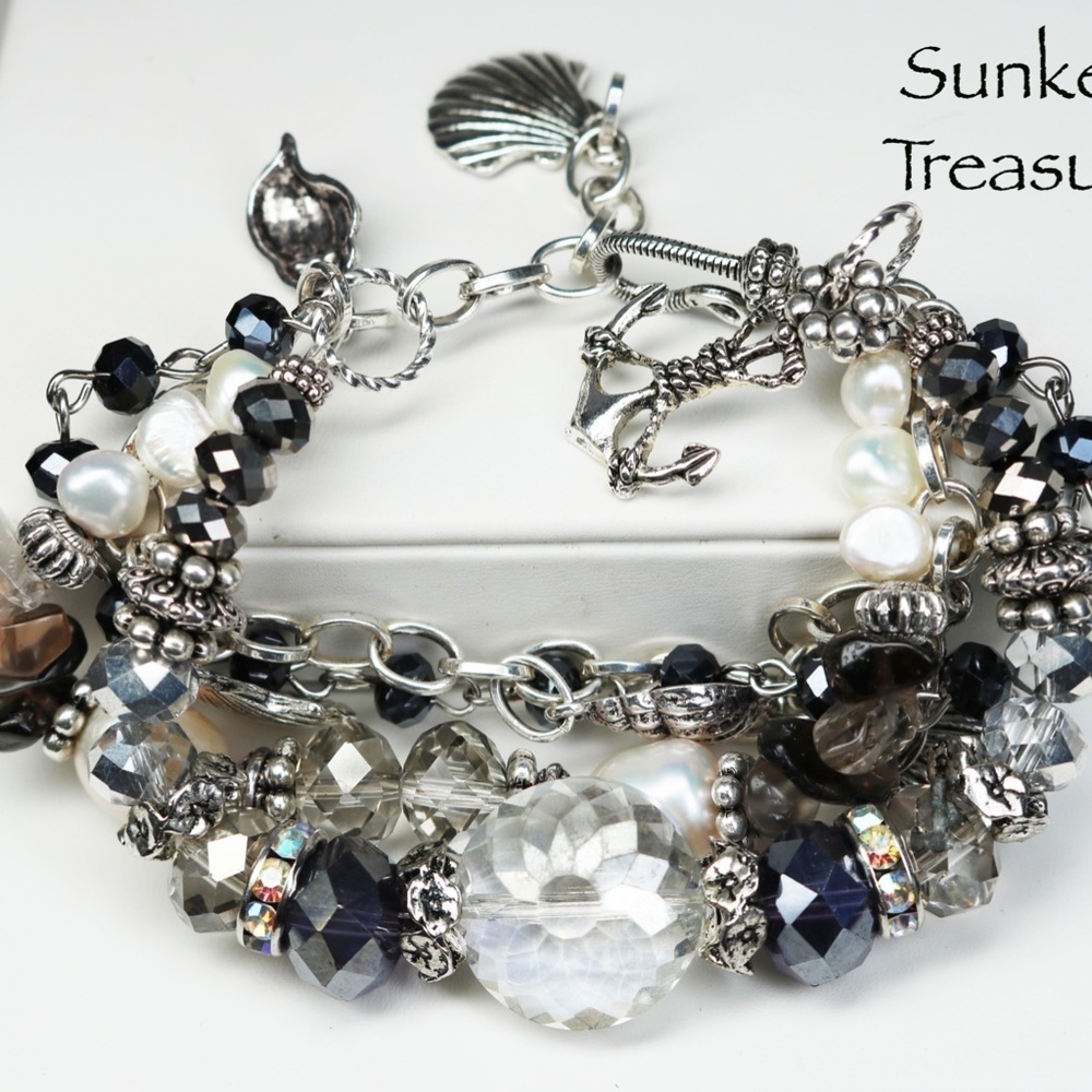 Sunken Treasure Handcrafted Pearl Silver Bracelet